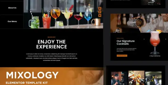 Mixology – Bar & Cocktails Elementor Template Kit